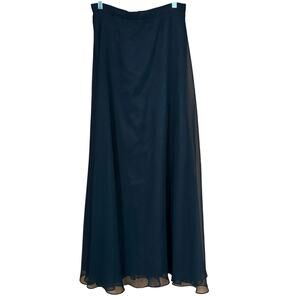Vintage After Dark Black Chiffon Women's A-Line Maxi Skirt Sz 9/10 Made in USA